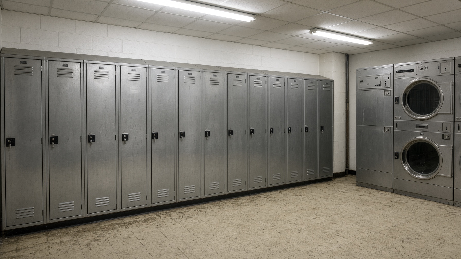 Mudroom de camp : casiers et buanderie commerciale