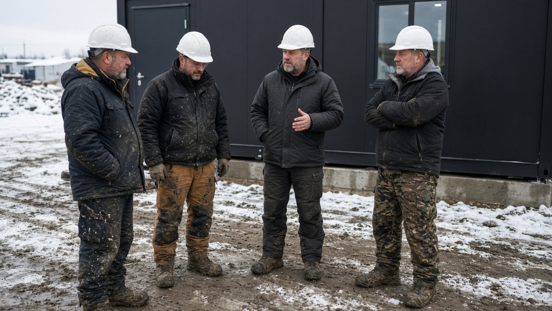 Techniciens en Tyvek dans un confinement