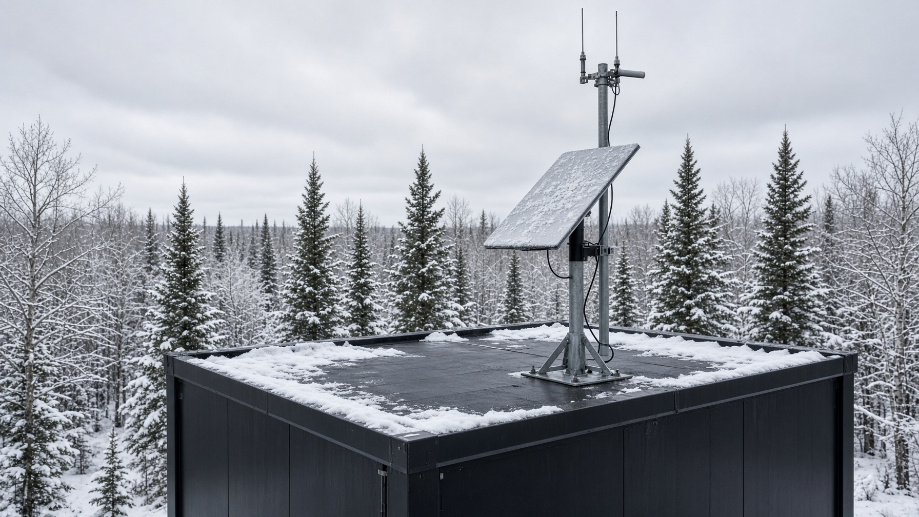 Antenne et Starlink sur un module de camp